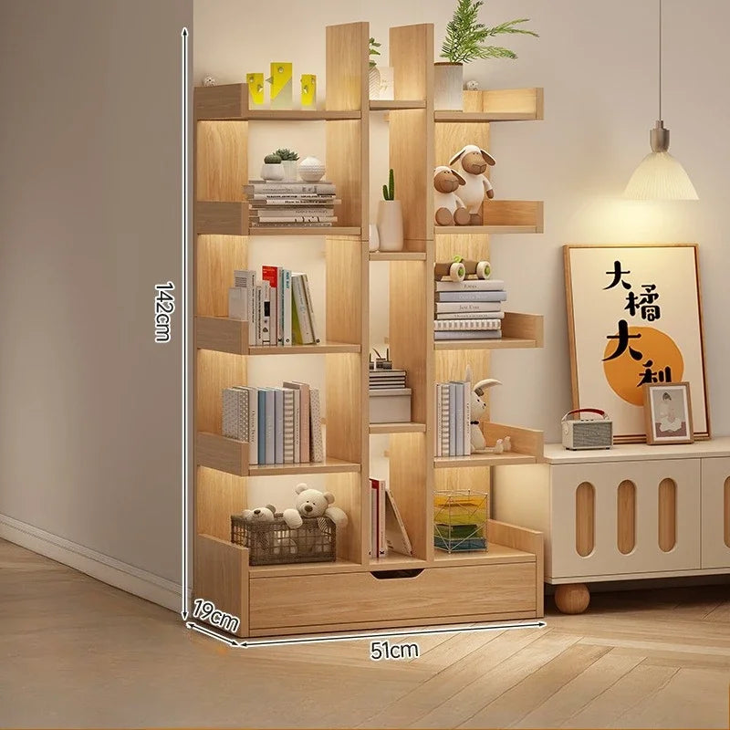 Modern Solid Wood Bookcase – Multi-Level Floor Standing Shelf Wooden Bookcase Axl original