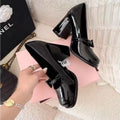 Pink Bow Mary Jane Platform Heels – Women's Square Toe Pumps Mary Jane Heels Axl 35 black