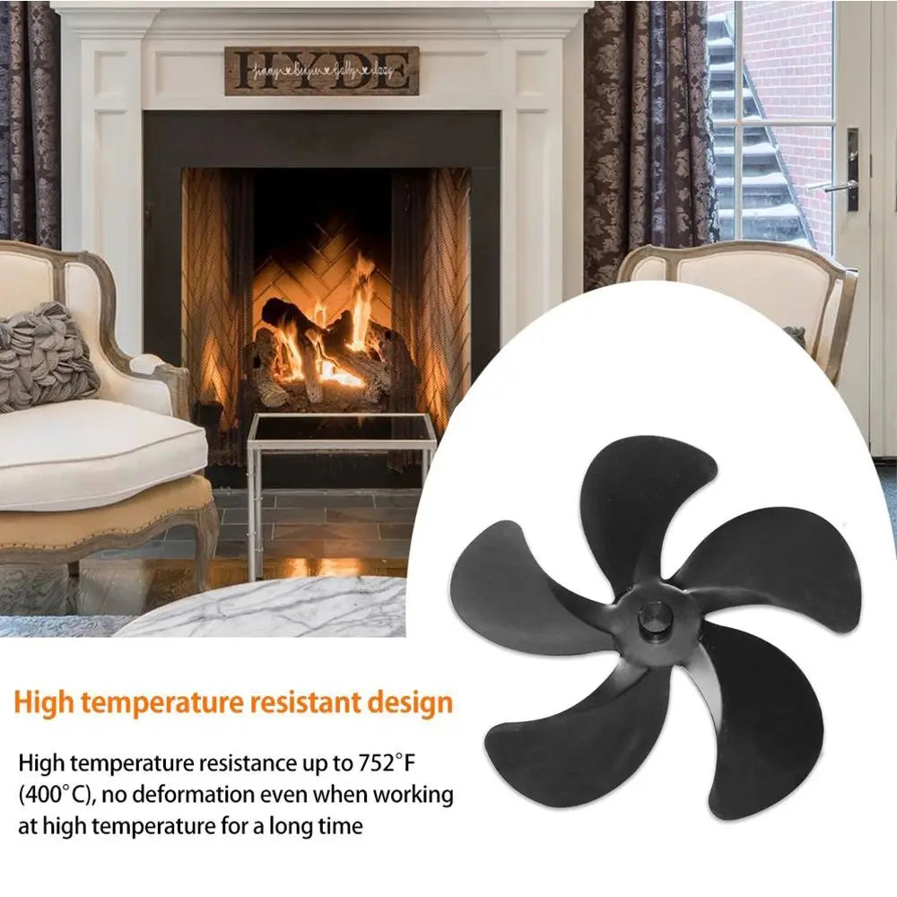 5-Blade Replacement Blades for Heat Powered Wood Stove Fan Stove Fan Blades Axl