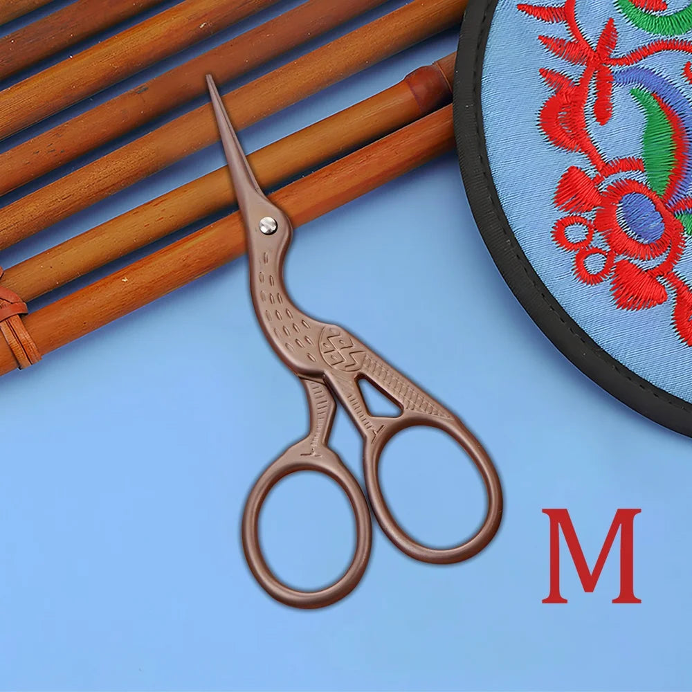 Retro Vintage Embroidery Scissors – Stainless Steel Craft Tool Embroidery Scissors Axl Scissors-Brown-L