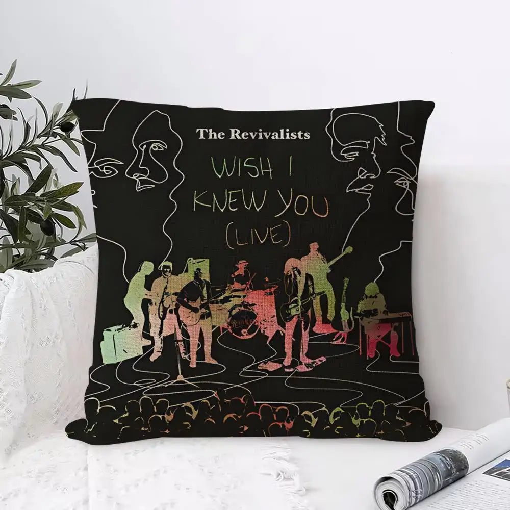 Linen Pillow Cover Band Print | Breathable Cushion Case Cushion Cover Axl White5 50X50cm