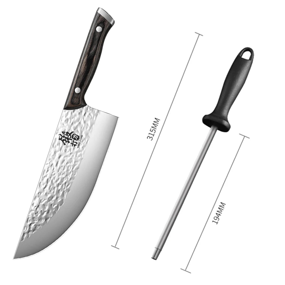 PLYS Professional Butcher Cleaver – Sharp Stainless Steel Knife Butcher Cleaver Knife Axl 2pcs