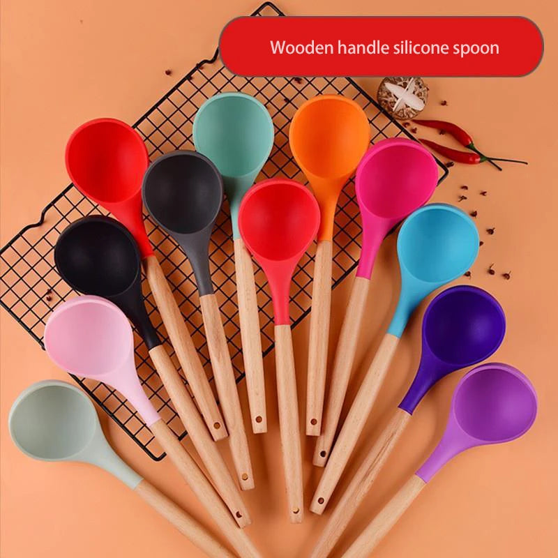 Silicone Soup Spoon – Heat-Resistant Non-Stick Kitchen Ladle Silicone Kitchen Ladle Axl