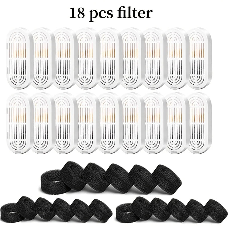 KEMORELA Cat Fountain Pre-Filter Sponges 6/12/18 Pack Pet Fountain Filter Axl White Black 18PCS No plug
