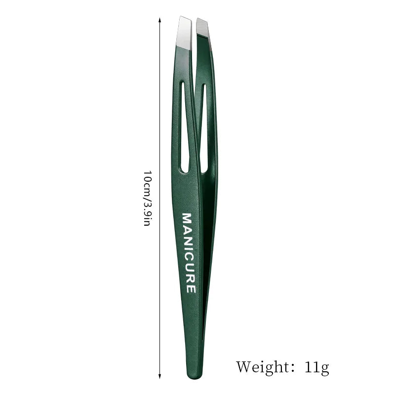 Stainless Steel Eyelash Tweezers Set – Lash Extension & Brow Eyelash Tweezers Set Axl Dark Green
