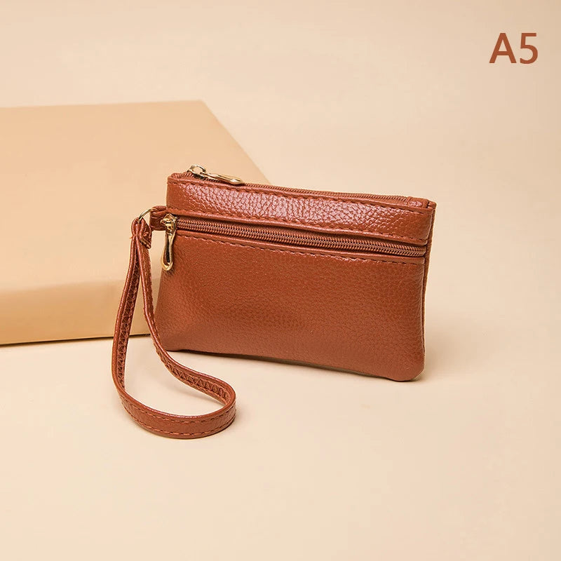 Women's PU Leather Mini Wallet – Zipper Coin Purse & Card Hold Mini Leather Wallet Axl A5