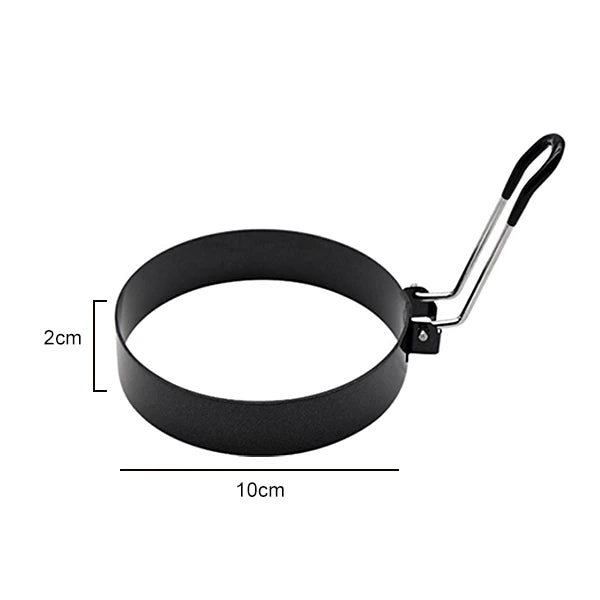 Stainless Steel Egg & Pancake Ring Molds – 4-Size Nonstick Set Egg & Pancake Rings Axl Black 4inch