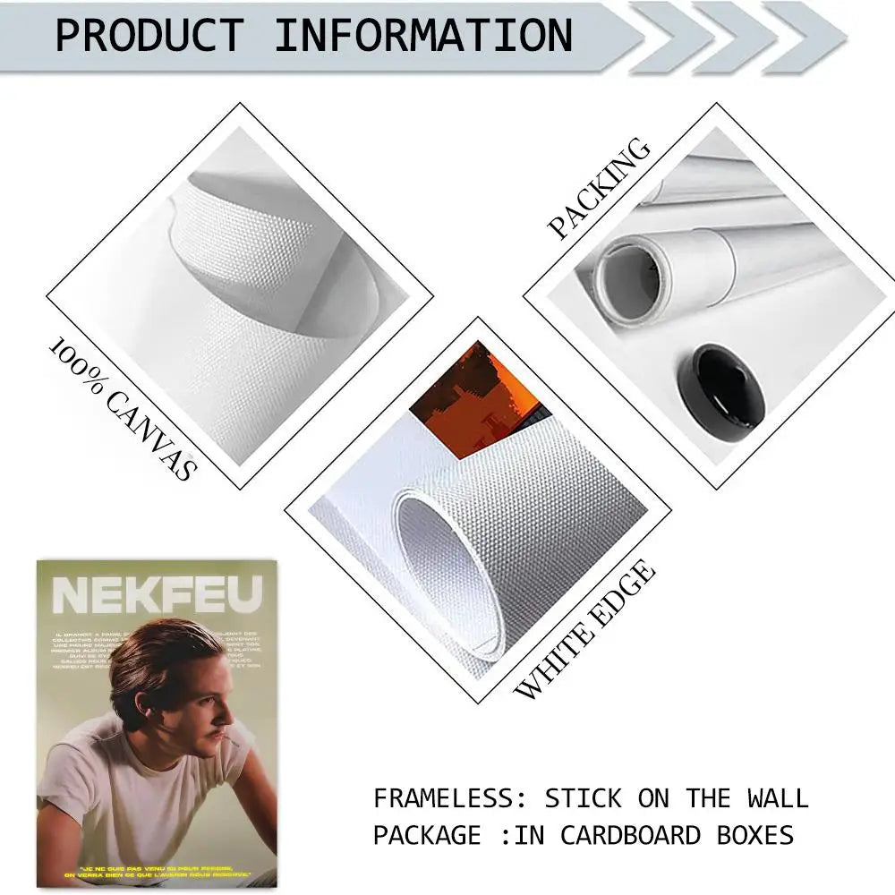 Nekfeu Rapper Canvas Wall Art Poster – Unframed Home Decor Canvas Wall Art Axl