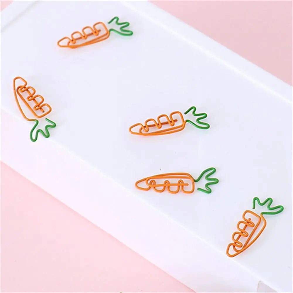 5-Pack Carrot Shaped Metal Paper Clips – Bookmark & Binder Clips Novelty Paper Clips Axl