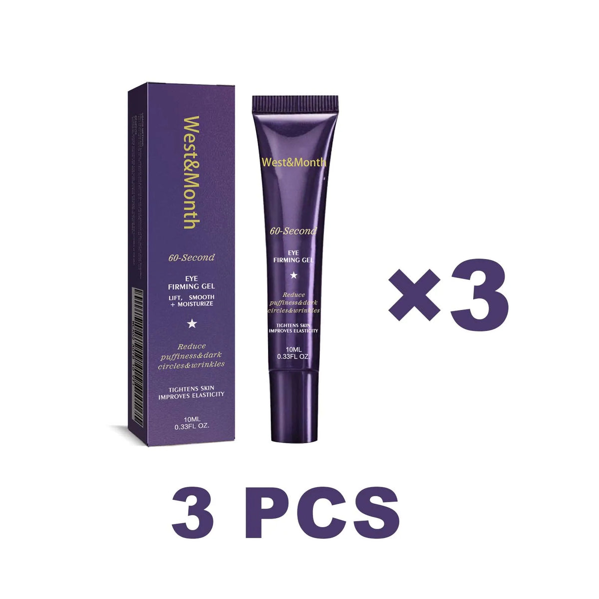 WEST MONTH 60-Second Eye Firming Gel – Dark Circles 10ml Eye Firming Gel Axl 3 PCS