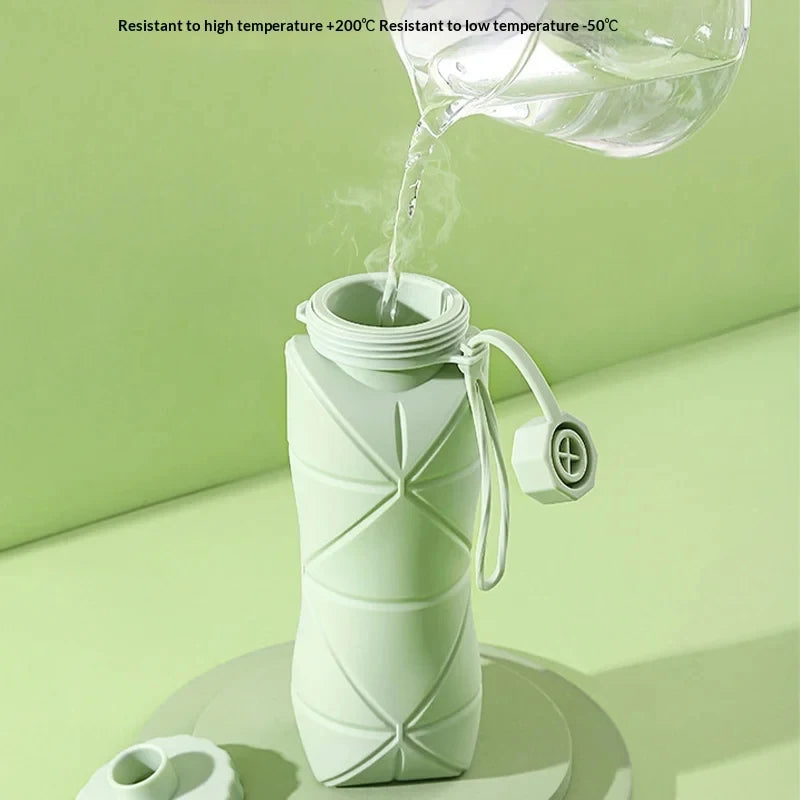 600ml Foldable Silicone Water Bottle – Leakproof & Portable Foldable Water Bottle Axl