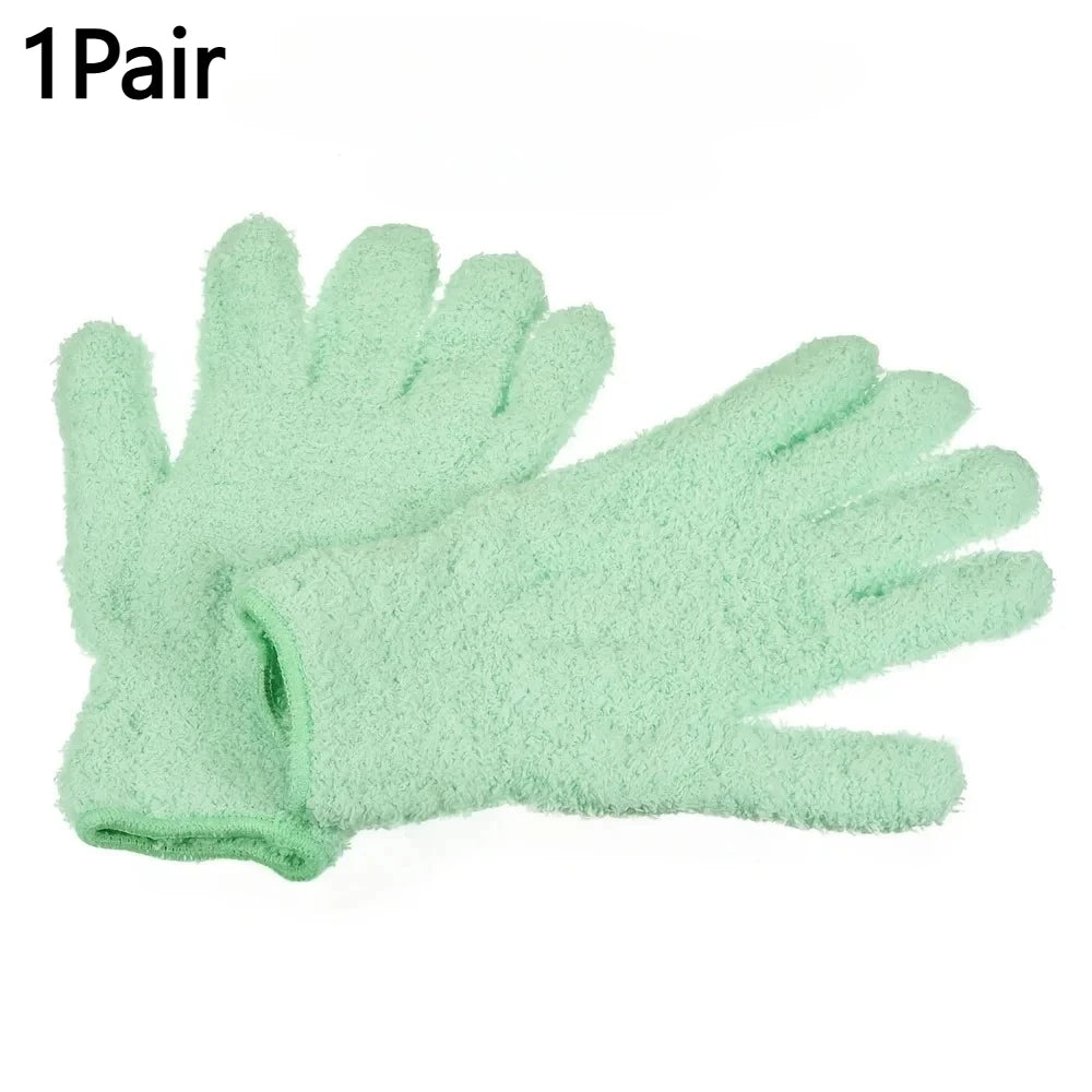 Microfiber Dusting Gloves – Stretchable Breathable Cleaning Mitts Microfiber Dusting Gloves Axl Aqua Blue 1Pair
