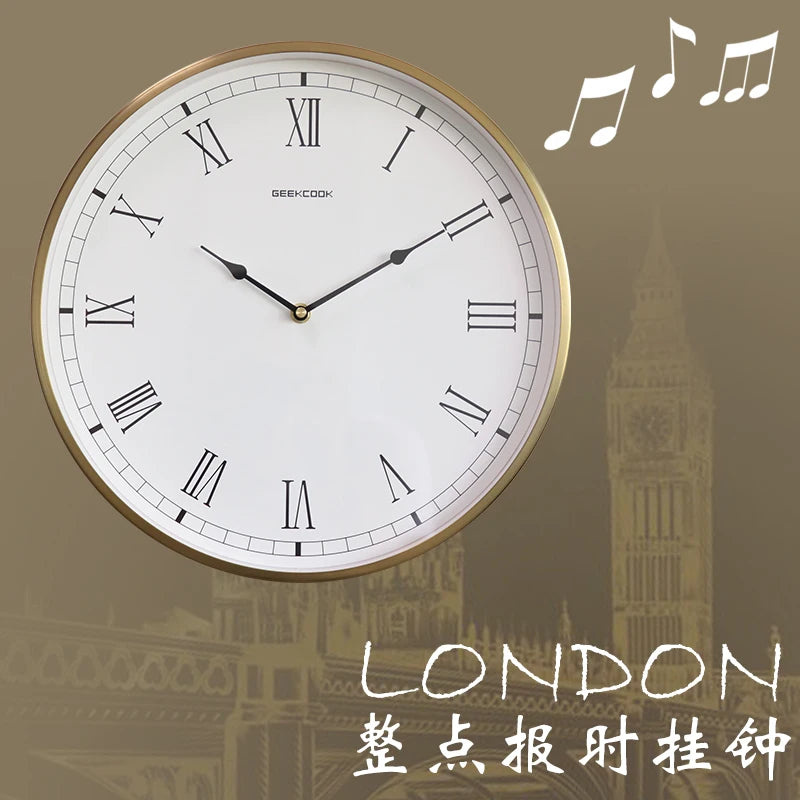 Large Gold Wall Clock – Modern Silent Quartz Living Room Decor Wall Clock Axl
