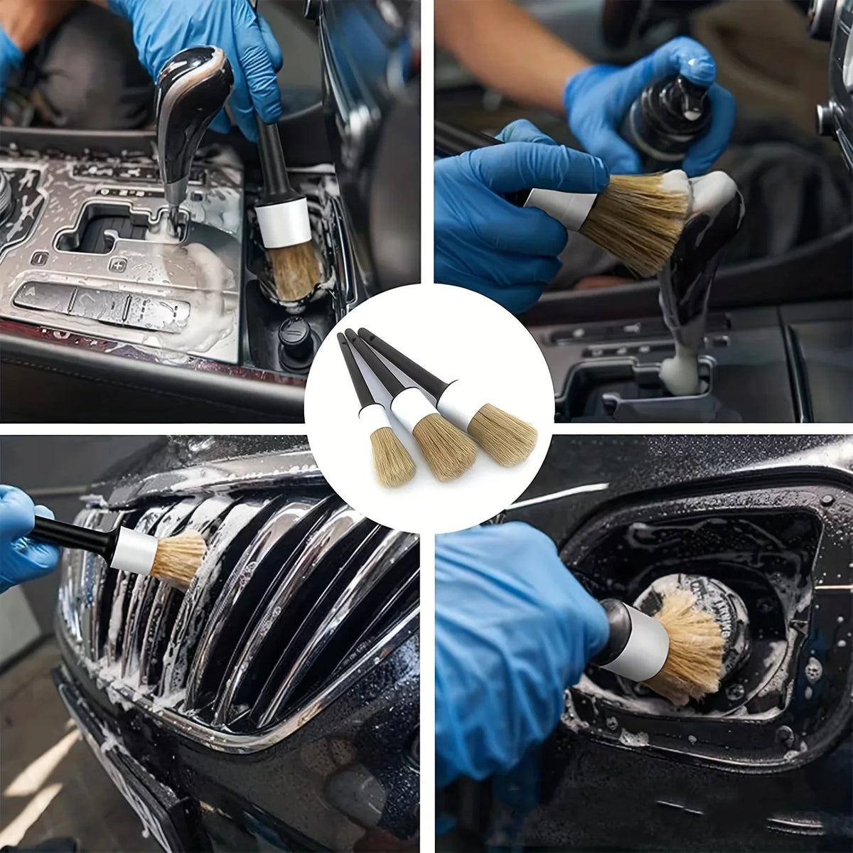 Ultra-Soft Car Detailing Brushes – Wheels, Vents & Interior Car Detailing Brush Set Axl