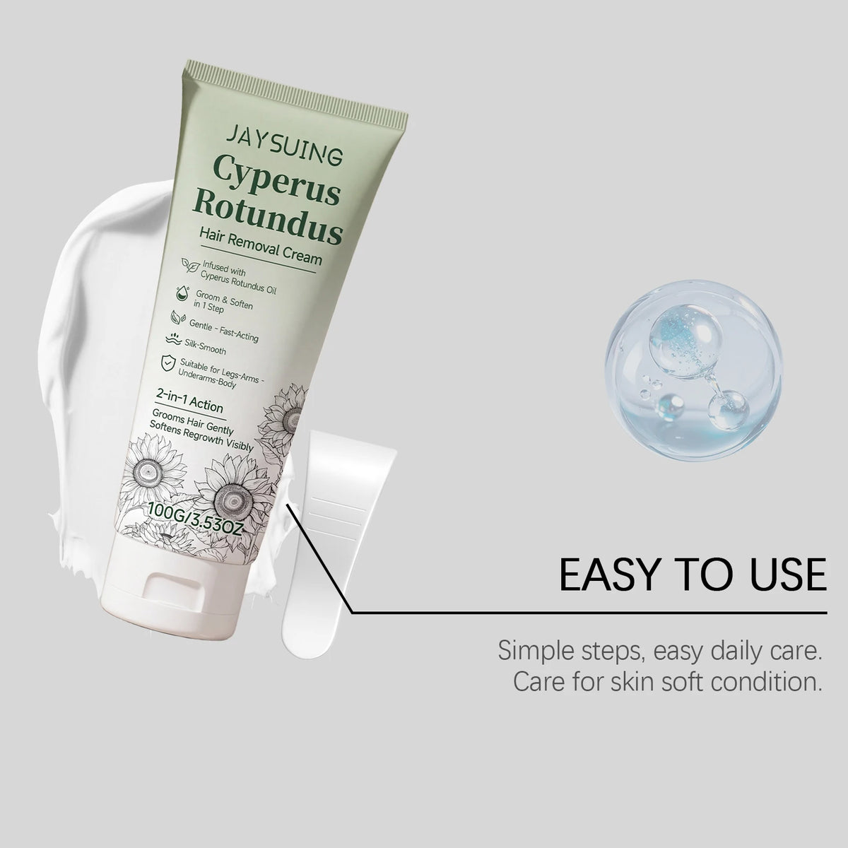 Cyperus Rotundus Hair Removal Cream – Gentle Depilatory 100g Hair Removal Cream Axl