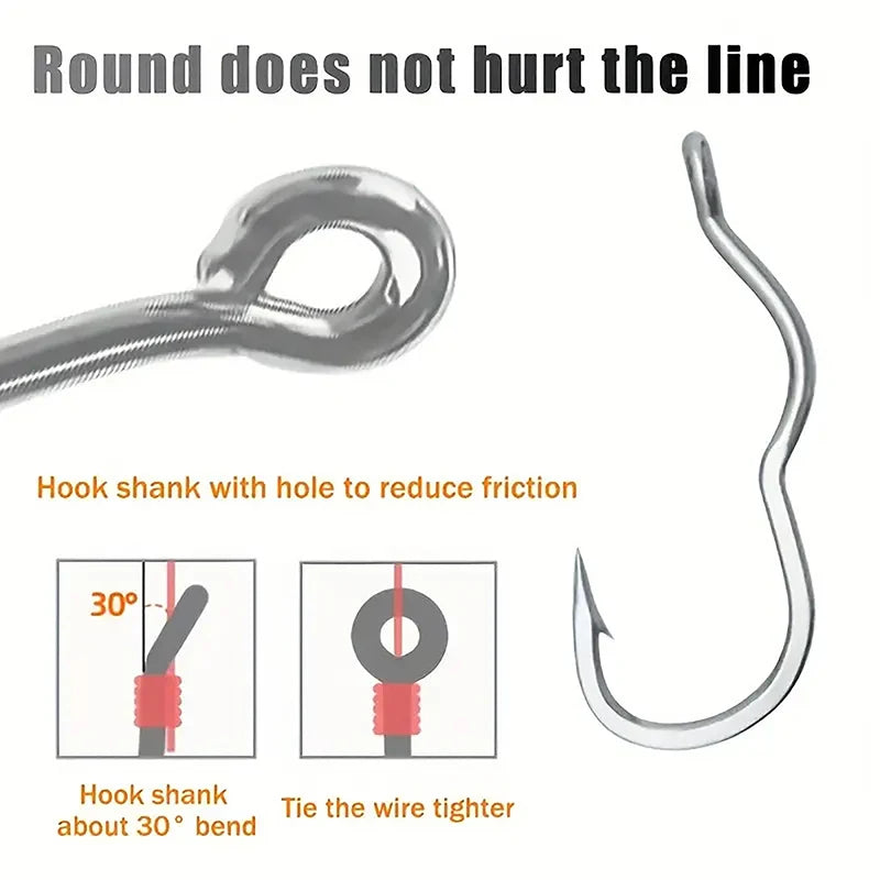 50-Pack Auto-Flip Crank Fishing Hooks | Sizes 5#–14# Steel Fishing Hooks Axl