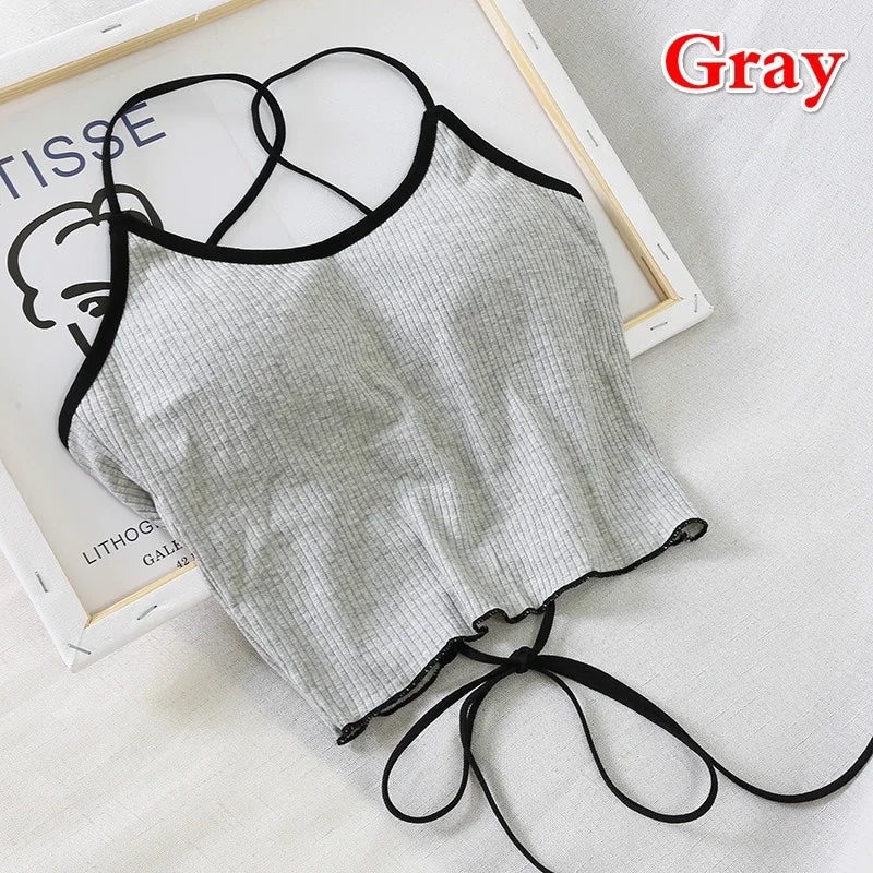 Women's Open Back Camisole Crop Top – Slim Fit Summer Camisole Crop Top Axl 2 One Size