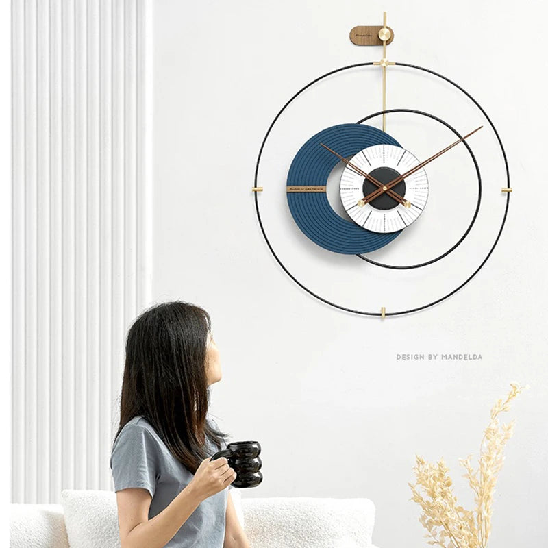 Large 3D Wood Wall Clock – 60cm Silent Quartz Home Decor Wood Wall Clock Axl