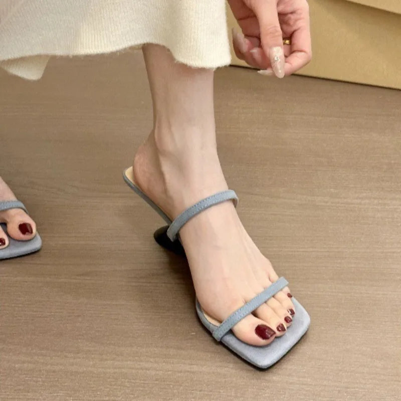 Women's Wedge Platform Sandals – Square Toe Slip-On Party Shoes Wedge Platform Sandals Axl