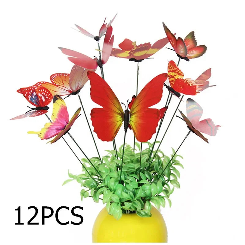12-Piece Colorful Butterfly Garden Stakes – Outdoor Decor Garden Stake Decor Axl
