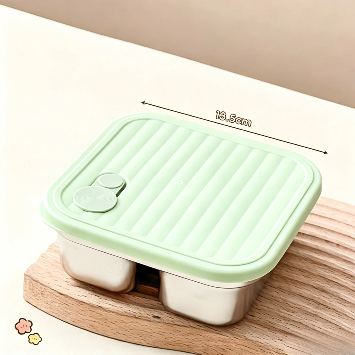 WORTHBUY 304 Stainless Steel Stackable Leak-Proof Lunch Box Stainless Steel Lunch Box Axl Green 600ml