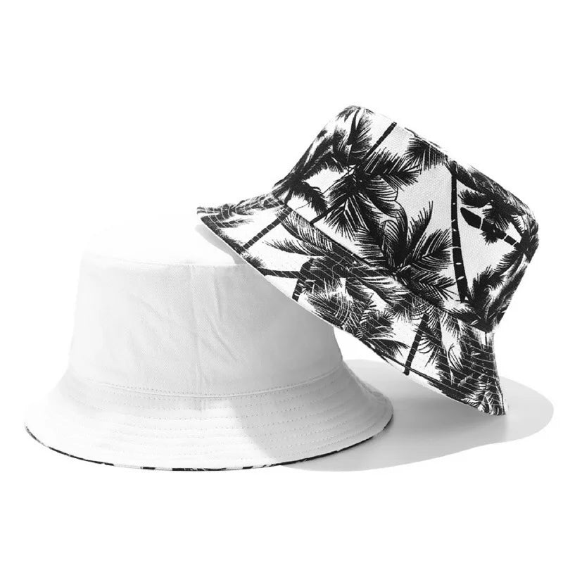 Reversible Coconut Tree Bucket Hat – Unisex Cotton Sun Hat Reversible Bucket Hat Axl