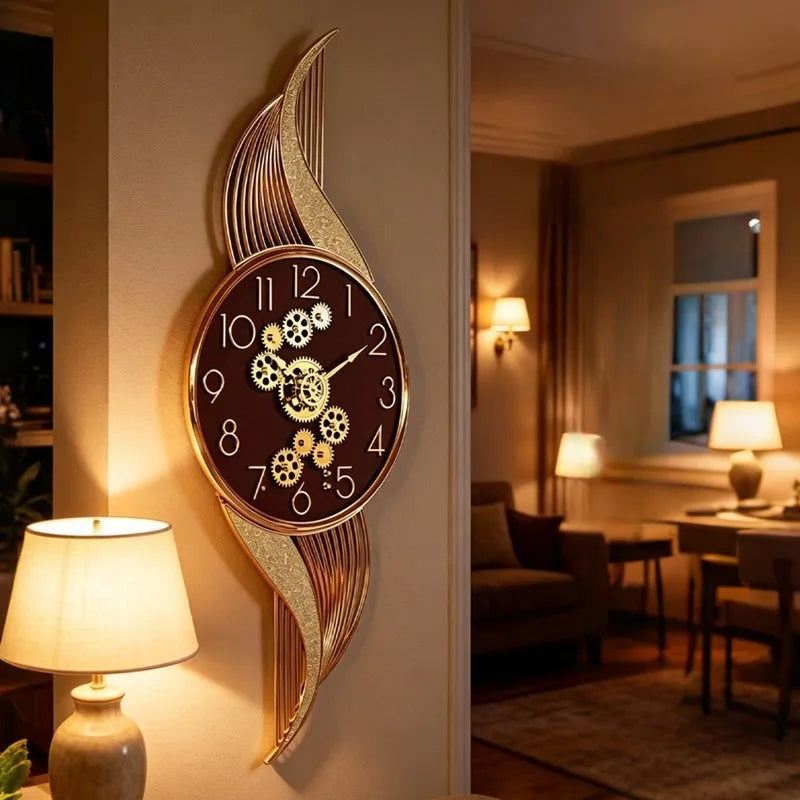 Modern Silent Large Wall Clock – Minimalist Geometric Decor Wall Clock Axl