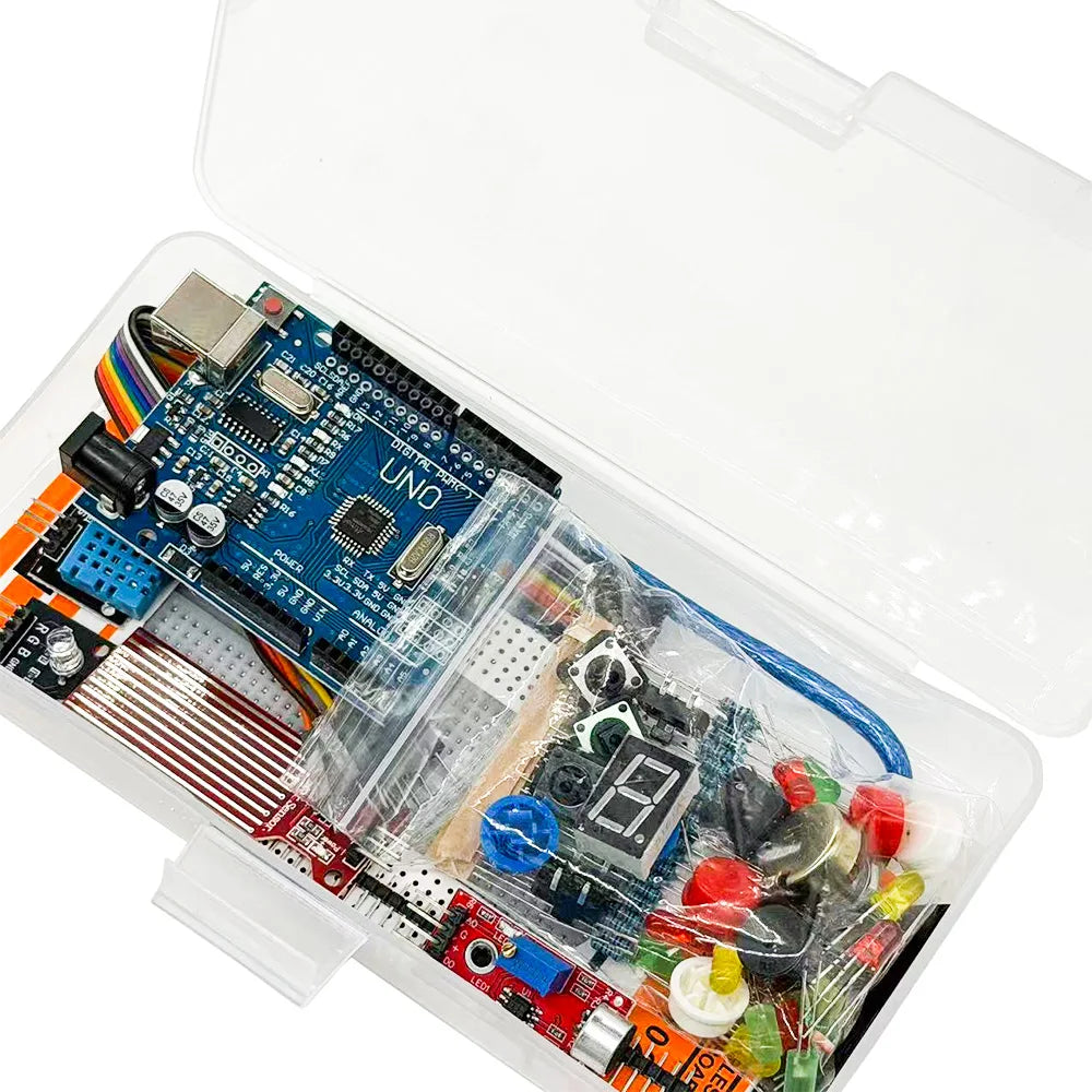 Arduino Uno R3 Starter Kit – Sensors, Breadboard & LED Electronics Learning Kit Axl