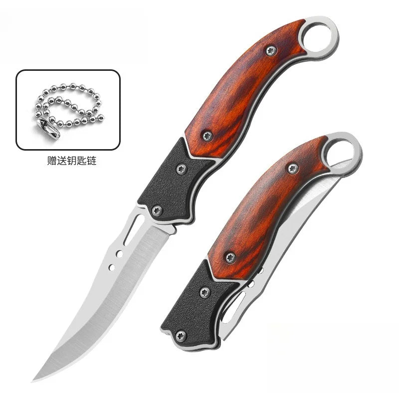 Mini Folding Pocket Knife – Stainless Steel & Wood Handle EDC Folding Pocket Knife Axl knife China Mainland