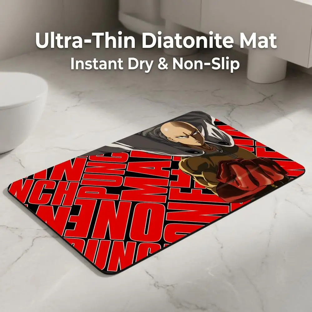 One Punch Man Diatomite Bath Mat – Quick Dry & Anti-Slip Diatomite Bath Mat Axl