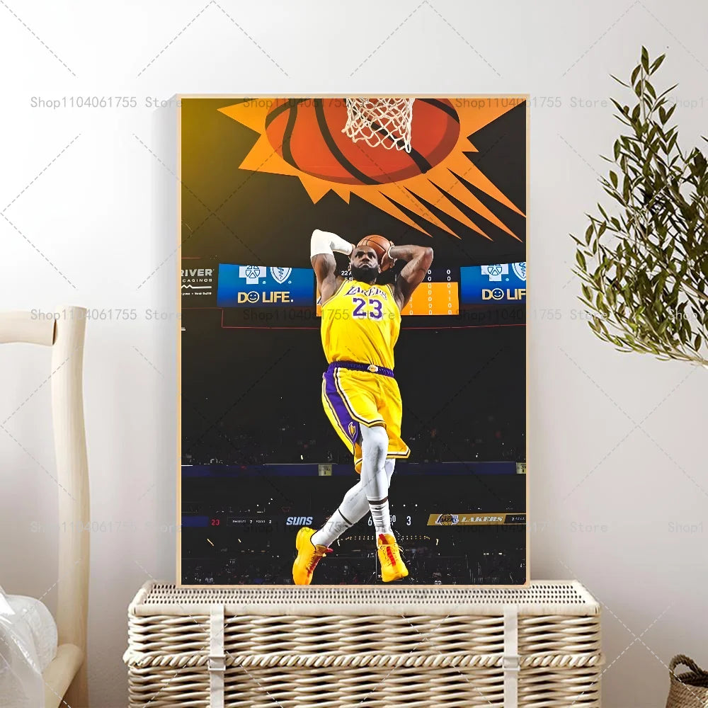 Basketball Star Wall Poster – Self-Adhesive Waterproof Sticker Wall Art Poster Axl z3 10x15cm No Frame