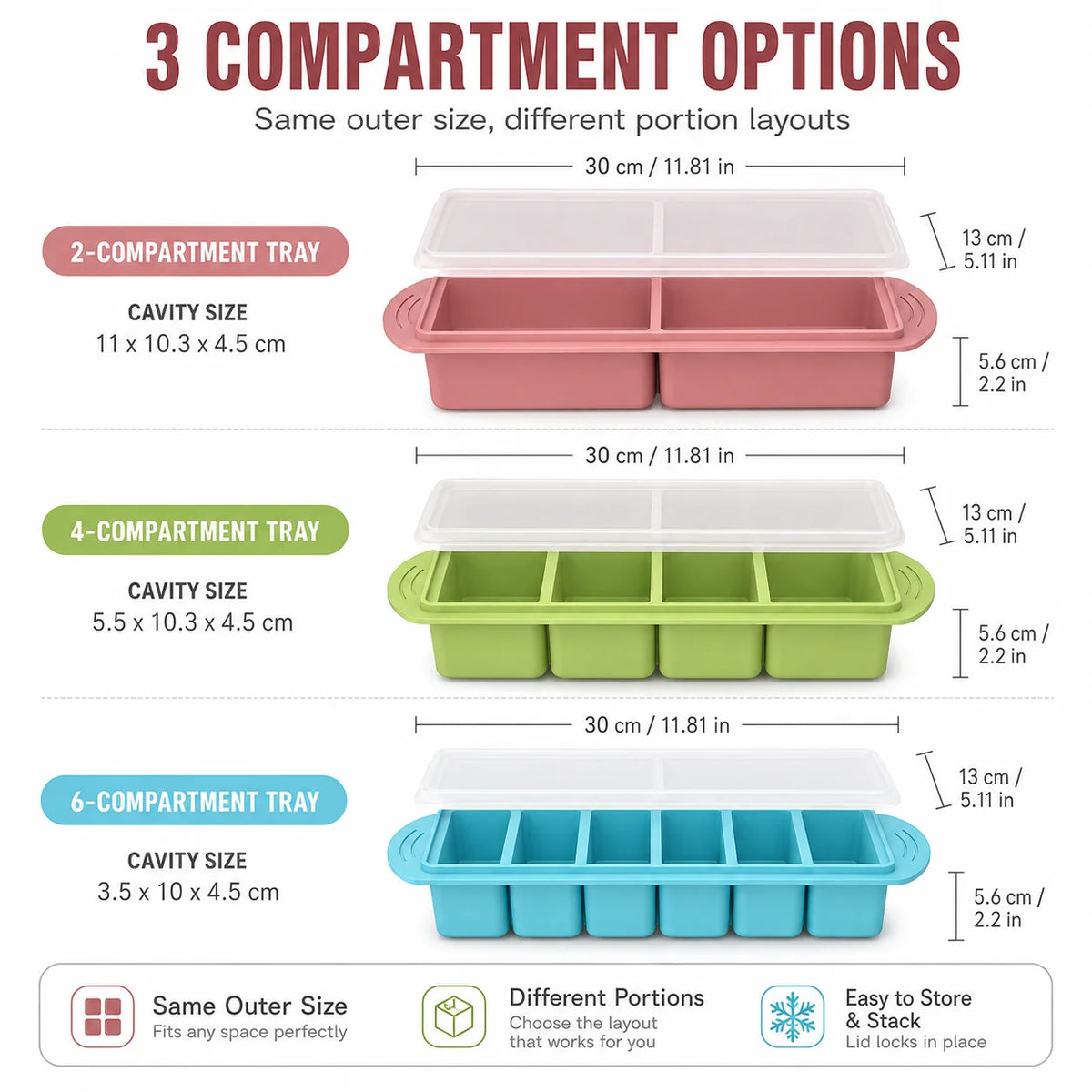 Silicone Soup Freezer Trays with Lid – Meal Prep Mold Set Silicone Freezer Tray Axl
