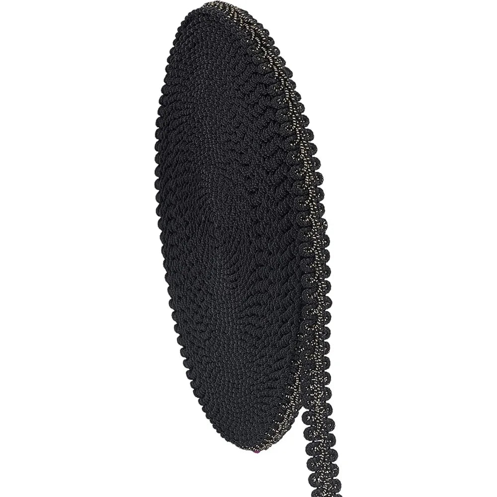 Metallic Black Herringbone Ribbon 12mm 15 Yards | DIY Crafts Craft Ribbon Trim Axl AECH04-18412