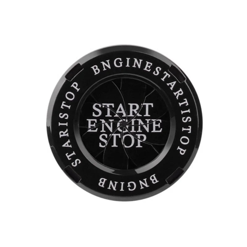 Blade Rotation Start Button Ring – Car Ignition Decoration Cover Car Interior Accessory Axl Black