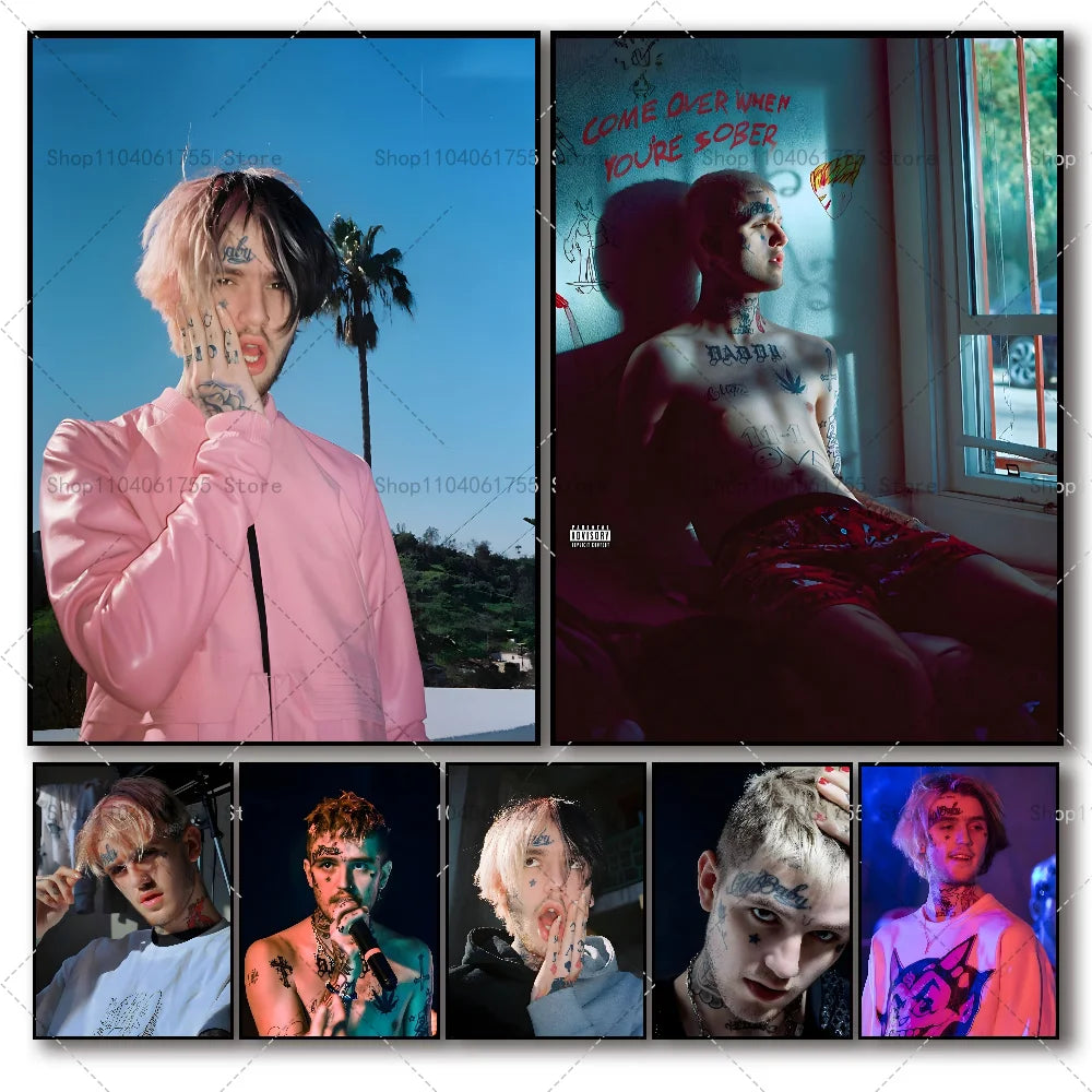 Lil Peep Poster – Waterproof Self-Adhesive Wall Art Sticker Wall Art Poster Axl