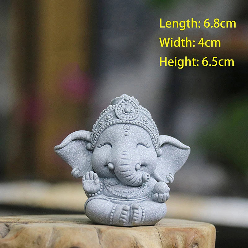 Stone Elephant Prayer Statue – Guardian Home Décor Figure Decorative Figurine Axl A3