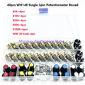 40PCS WH148 Rotary Potentiometer Kit B5K-B100K + 20 Knobs Potentiometer Kit Axl Default Title