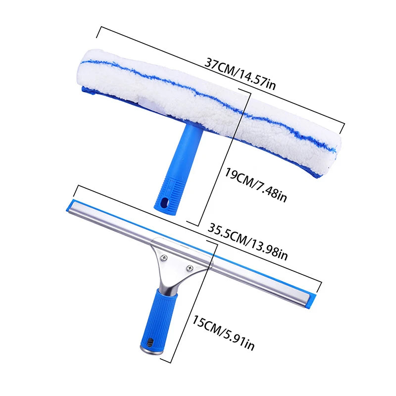 35CM Window Squeegee & Microfiber Washer Combo | Glass Wiper Window Cleaning Tool Axl