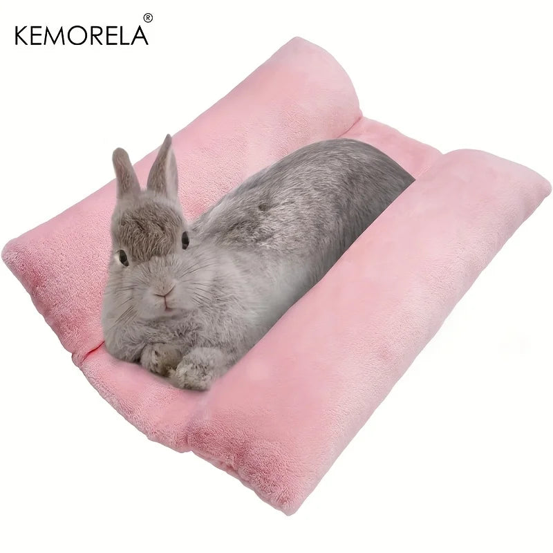 KEMORELA Rabbit Bed – Plush Cotton Lounger Pad & Pillow Small Pet Bed Axl