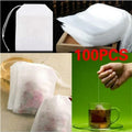 100-Pack Empty Drawstring Tea Bags – Herb & Spice Filter Pouches Tea Filter Bags Axl WHITE