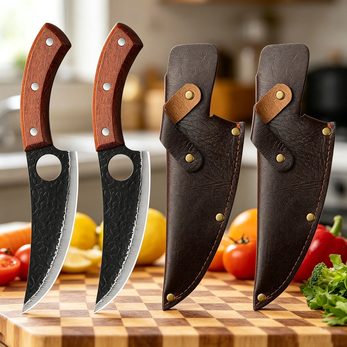 SHENJIU Hand Forged Boning Knife – Full Tang Stainless Steel Boning Knife Axl 2pcs B