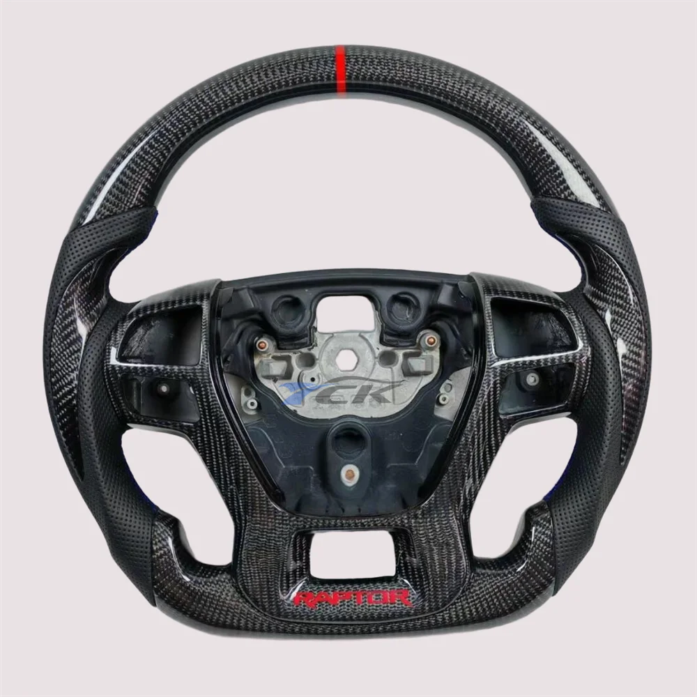Carbon Fiber Leather Steering Wheel – Ford Ranger Raptor 2022–2024 Custom Steering Wheel Axl Steering Wheel