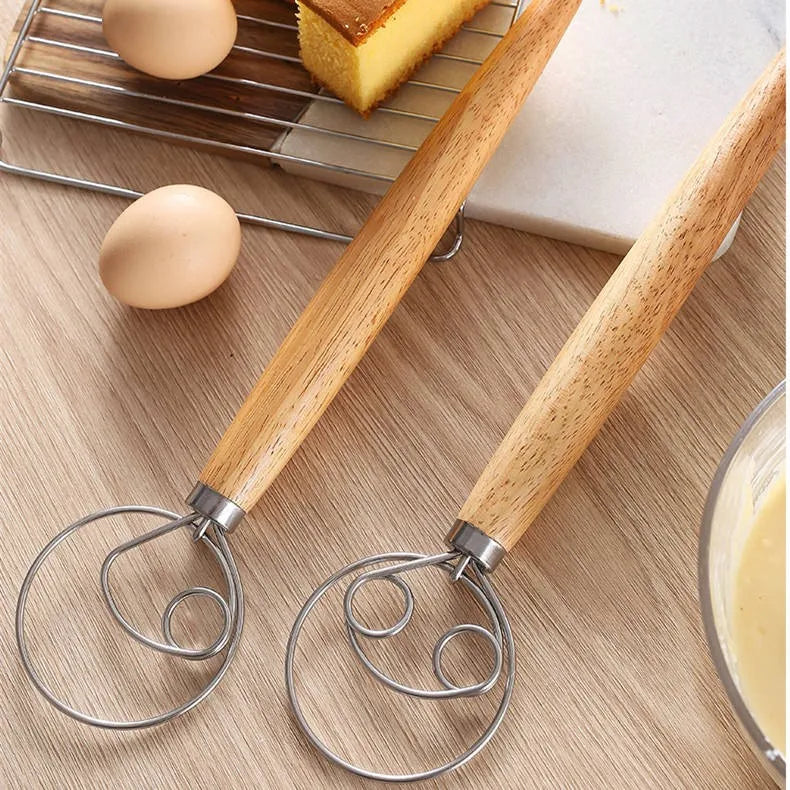 13-Inch Danish Dough Whisk – Stainless Steel & Oak Handle Danish Dough Whisk Axl