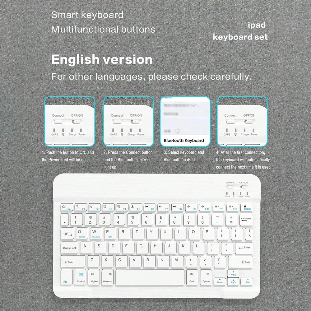 Bluetooth Keyboard Case iPad Pro 11 / Air / 10th 11th Gen – Gray Tablet Keyboard Case Axl