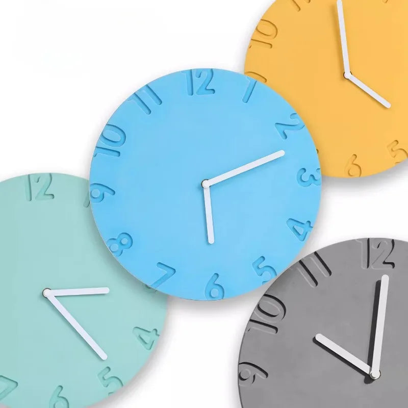 Modern Silent Wall Clock – Minimalist Concrete Luxury Decor Decorative Wall Clock Axl