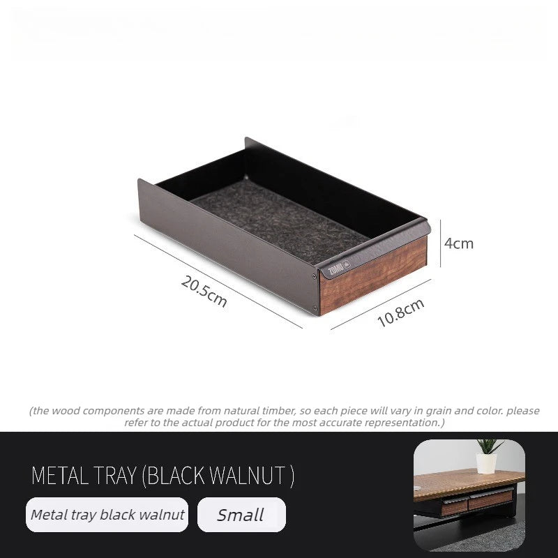 Wooden Desktop Storage Box – Modern Office Organizer Tray Desktop Storage Organizer Axl Walnut Color Small