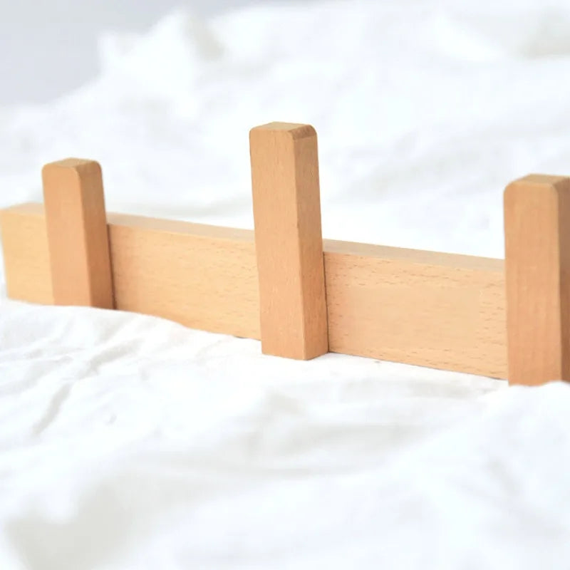 Wooden Wall-Mounted Coat Rack – 8-Hook Pine Clothes Hanger Wall-Mounted Coat Rack Axl