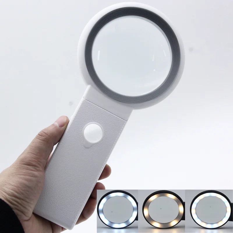 Desktop & Handheld Magnifying Glass 30X 10X with 18 LED Lights LED Magnifying Glass Axl