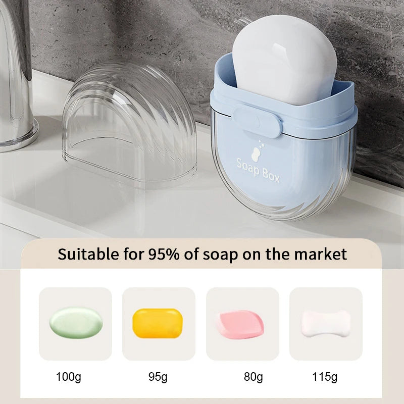 Portable Soap Box with Lid & Drain – Travel Soap Case Travel Soap Dish Axl