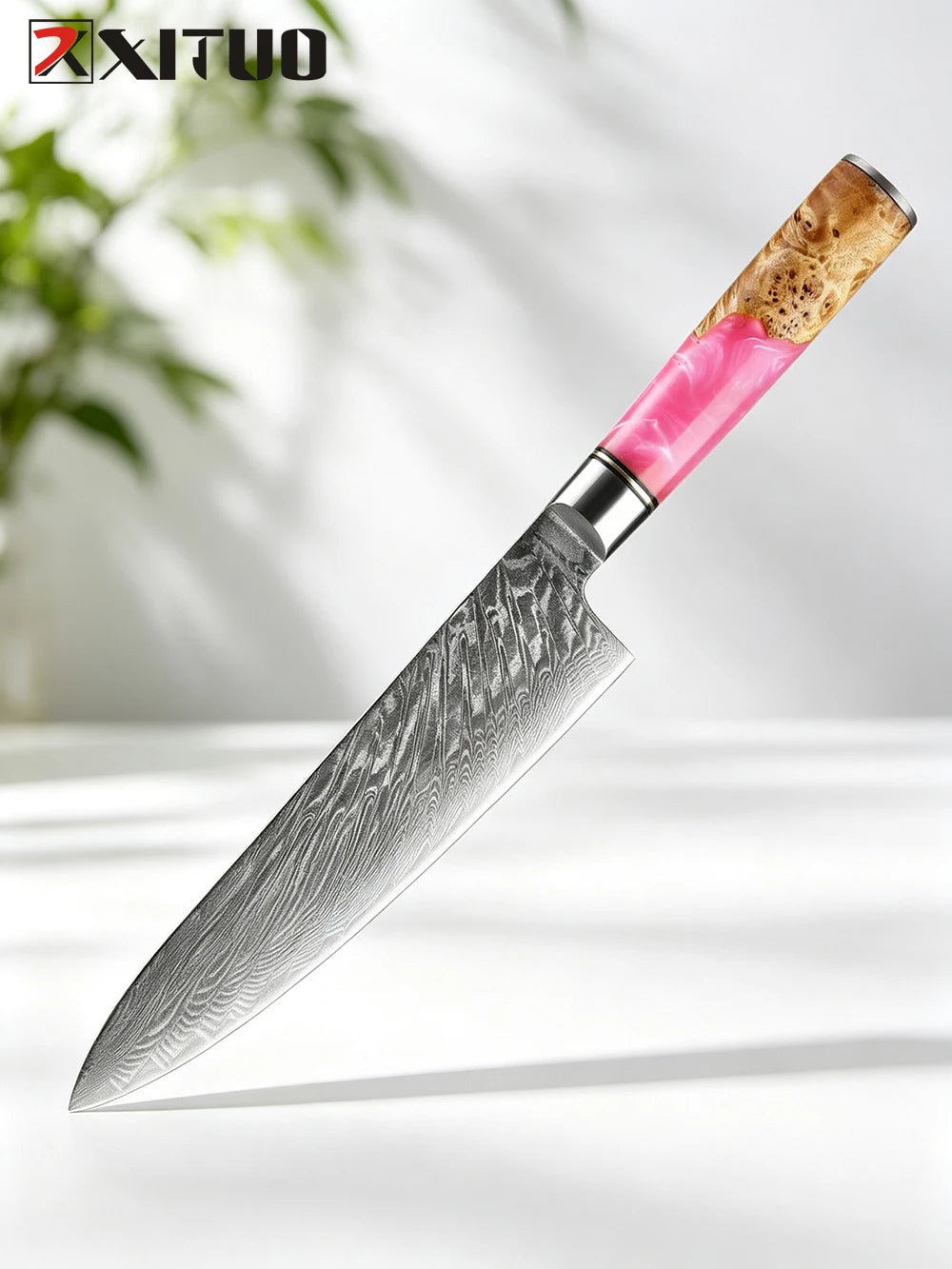 XITUO 8" Damascus Chef Knife – 67-Layer AUS-10 Pink Handle Damascus Chef Knife Axl Chef Knife